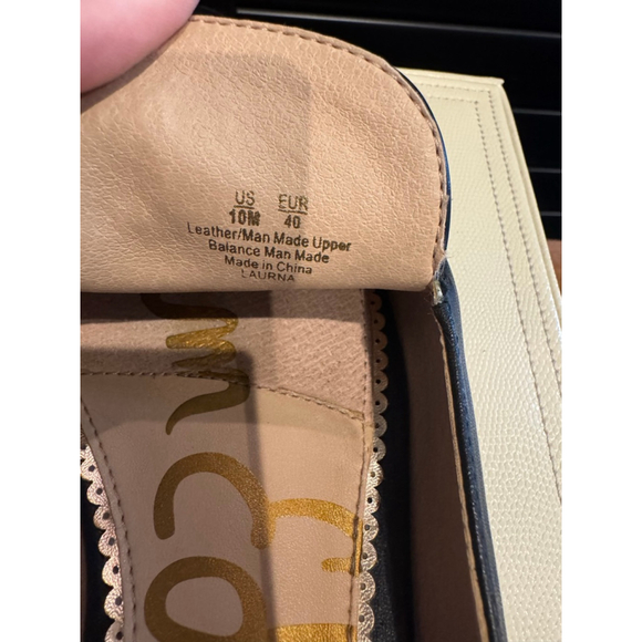 Women's Sam Edelman linnie bit Black Leather Mules Size 10 with Gold Hardware - Picture 6 of 7